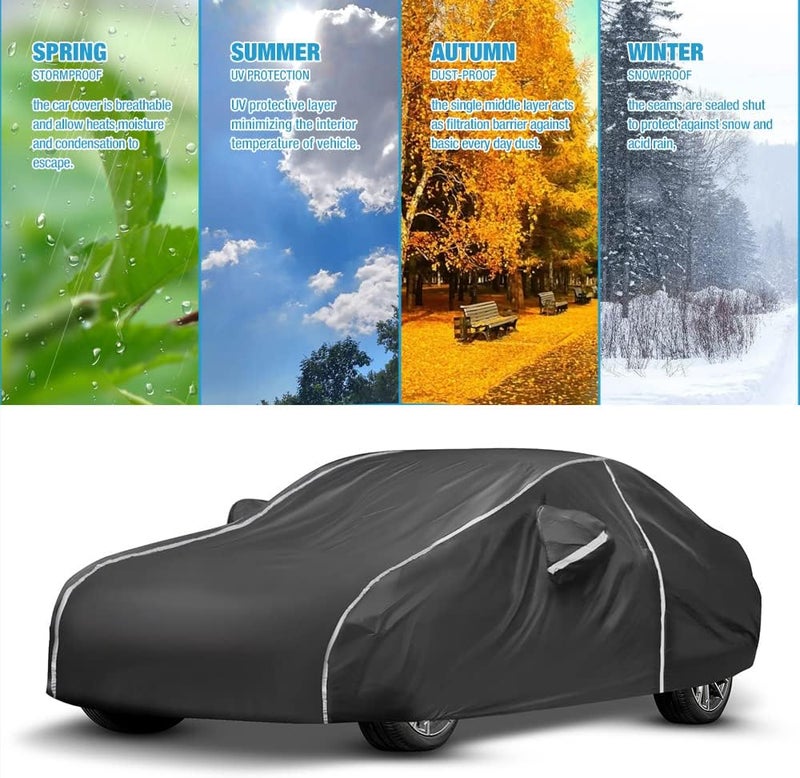BERKSYDE Waterproof Car Cover Compatible for BMW M5 M550i M550 528i 530i 530e 535i 535d 540i 550i 2004-2024 All Weather 6 Layers Full Car Cover with Storage Bag - Image 5